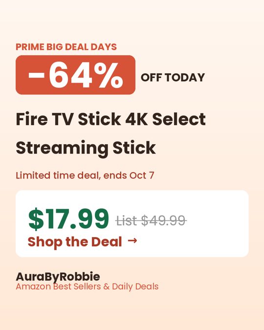 Fire TV Stick 4K Select, $17.99, 64% off the $49.99 list price